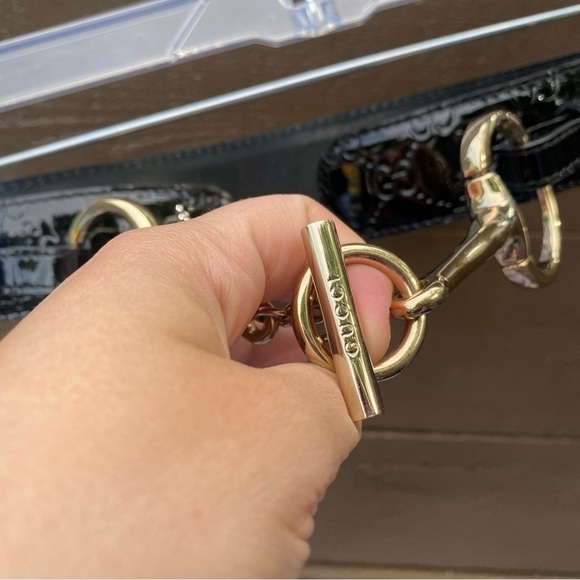 GUCCI Leather Monogram Horsebit Waist Belt RARE - Picture 6 of 14